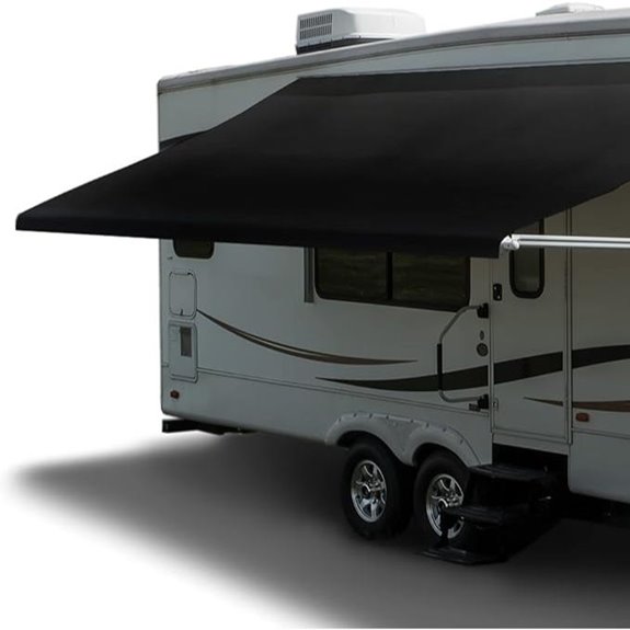 RecPro RV Awning Fabric Replacement (8-22ft Black)