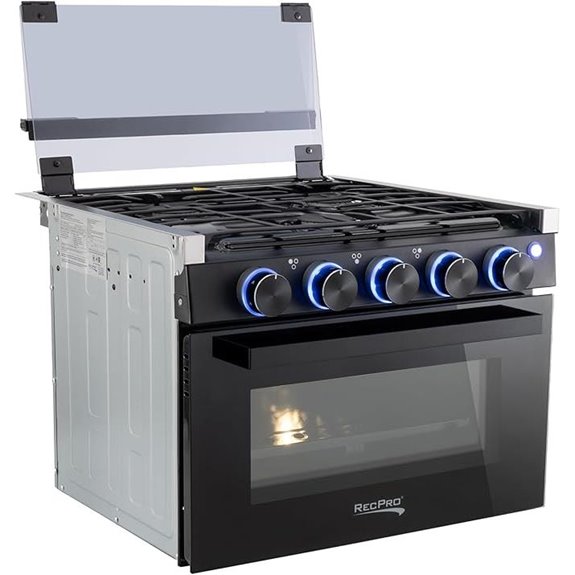 RecPro RV Stove with Oven and Range Hood