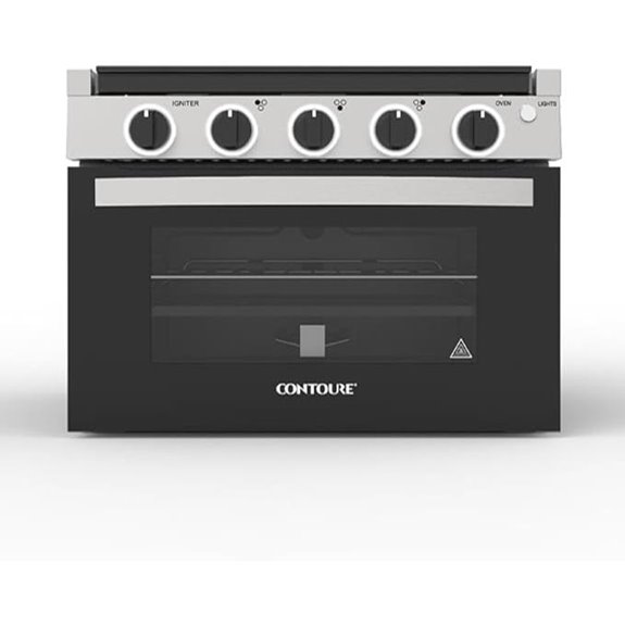 RV 3-Burner Drop-In Gas Range Black Stainless
