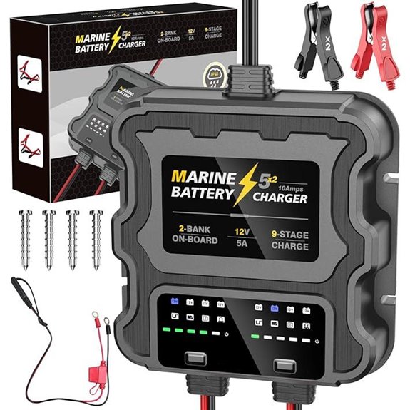 Marine Battery Charger 12V 2 Banks Waterproof 10A
