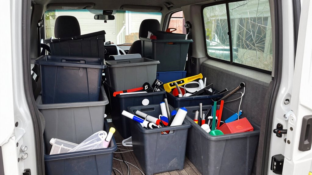 poor van storage organization