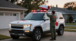 Rivian Turned An R1S Into A Ghostbusters Ecto-1—Sirens, Radar Dish, And All. It Rules